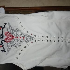 Harley-Davidson White Lace-Up Vest